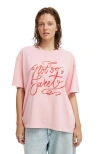 Cotton On The Premium Boxy Graphic Tee In Not So Sweet  Praire Pink