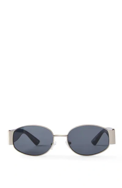 Cotton On The Seine Sunglasses In Matte Silver Black