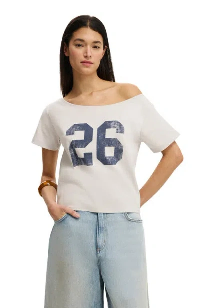 Cotton On The Sporty Off Shoulder Graphic Tee In White