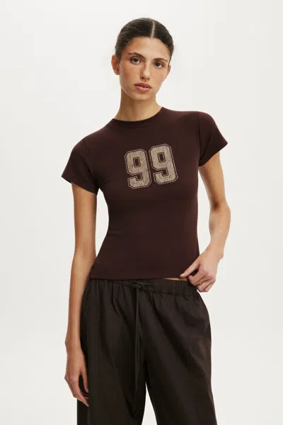 Cotton On The Tiny Graphic Tee In 99 / Dark Oak