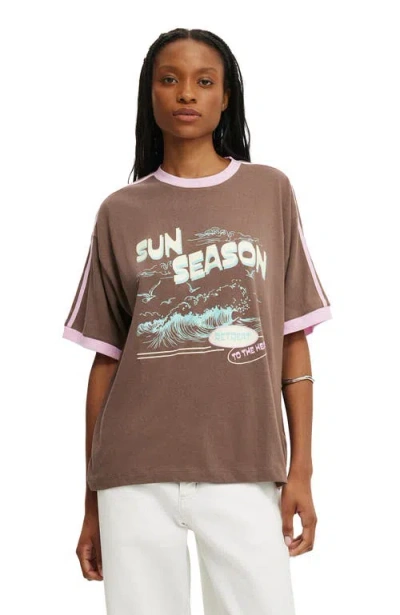 Cotton On The Vacay Tee In Brown