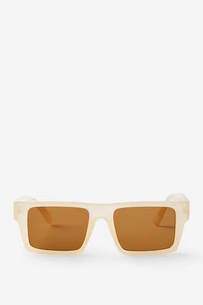 Cotton On The Visionary Sunglasses In Frosted Dull Pink/brown