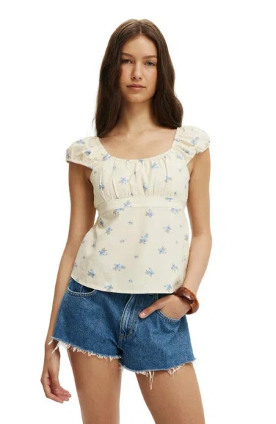 Cotton On Tie Back Babydoll Top In Neutral