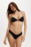 Cotton On Tiny Cotton Triangle Bralette In Black