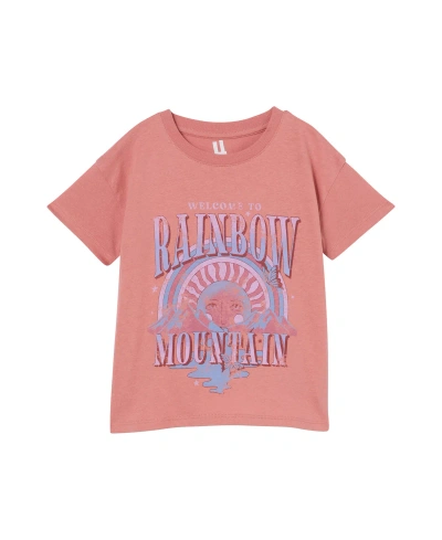 Cotton On Babies' Toddler Girls Poppy Short Sleeve Print T-shirt In Clay Pigeon,rainbow Mountain