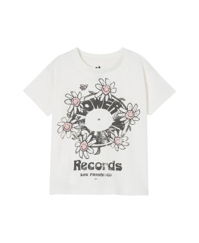 Cotton On Babies' Toddler Girls Poppy Short Sleeve Print T-shirt In Vanilla,flower Records