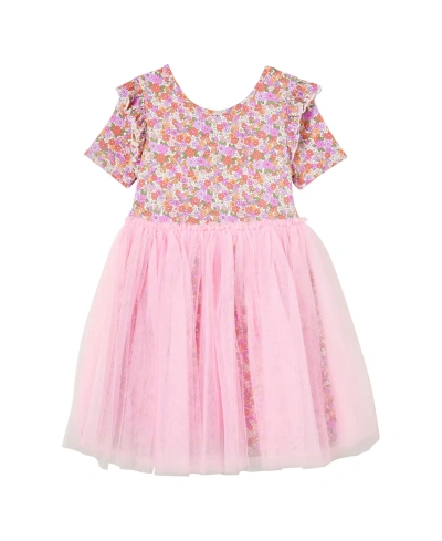 Cotton On Babies' Toddler Girls Sophia Dress Up Short Sleeve Dress In Blaire Ditsy,blush Pink