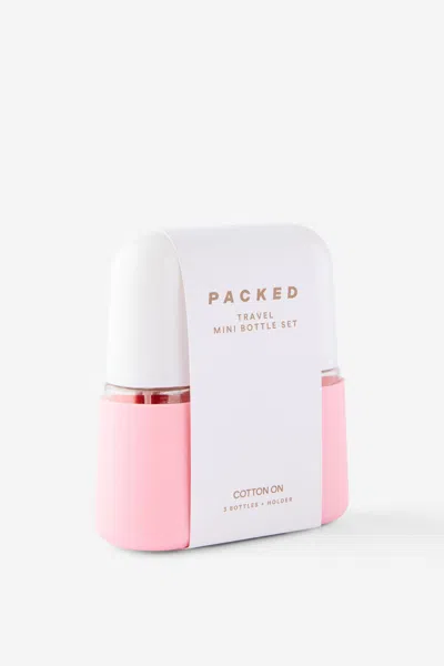Cotton On Travel Mini Bottle Set In Pink
