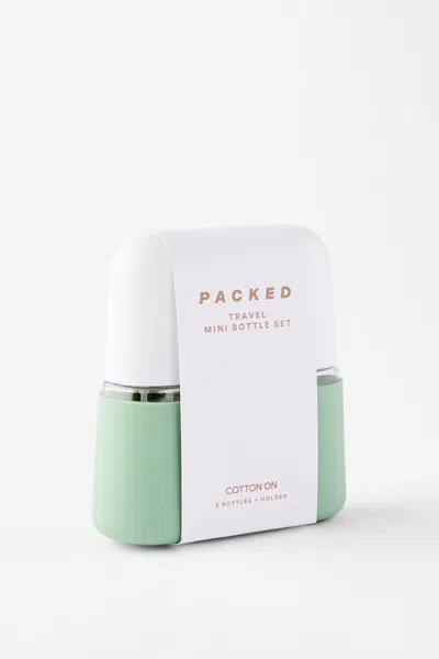 Cotton On Travel Mini Bottle Set In Pistachio