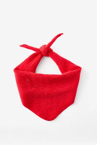 Cotton On Triangle Knit Scarf In Pointelle/petal Red