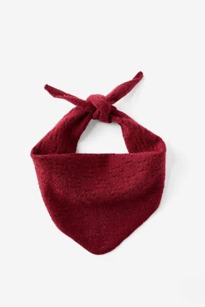 Cotton On Triangle Knit Scarf In Pointelle/sour Cherry