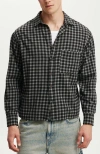 Cotton On Men's Tribeca Long Sleeve Shirt In Black Mini Check