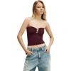 Cotton On Trim Buckle Detail Tube Top In Burgundy