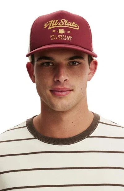 Cotton On Trucker Hat In Burgundy