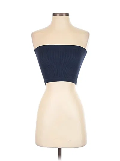 Pre-owned Cotton On Tube Top Blue Strapless Neckline Tops