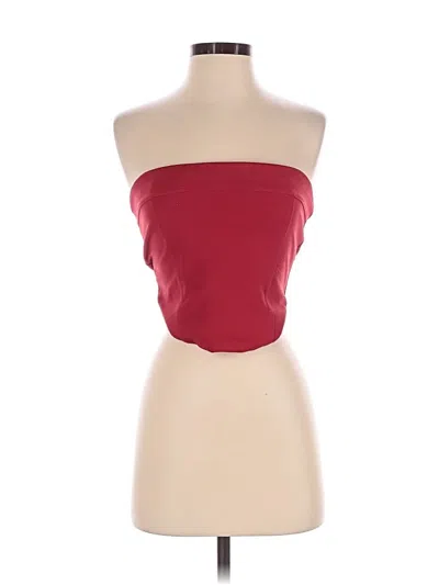 Pre-owned Cotton On Tube Top Burgundy Strapless Neckline Tops