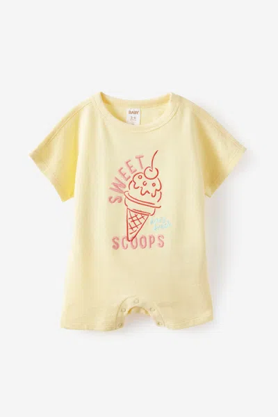 Cotton On Kids' Tyla Knit Playsuit In Yellow