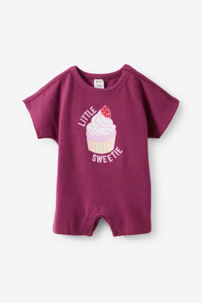 Cotton On Kids' Tyla Knit Playsuit In Purple