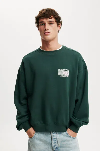 Cotton On Tylah Saunders Box Fit Crew Sweater In Green