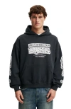 Cotton On Tylah Saunders Box Fit Hoodie In Washed Black Place Of
