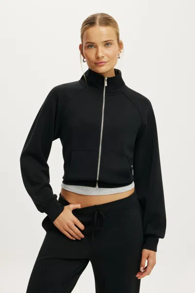 Cotton On Ultimate Soft Funnel Neck Jacket In Black