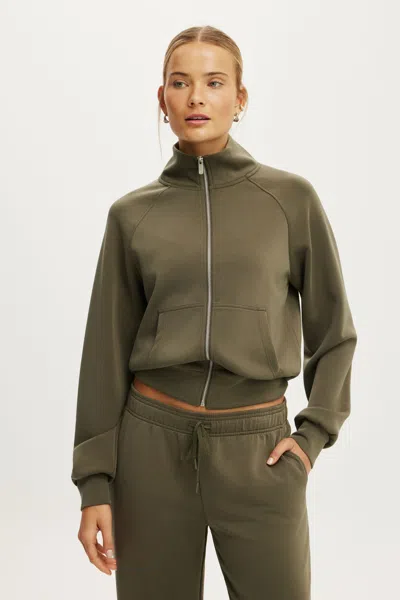 Cotton On Ultimate Soft Funnel Neck Jacket In Cuteility Green