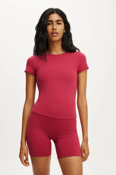 Cotton On Ultra Soft Fitted Tshirt In Velvet Cherry