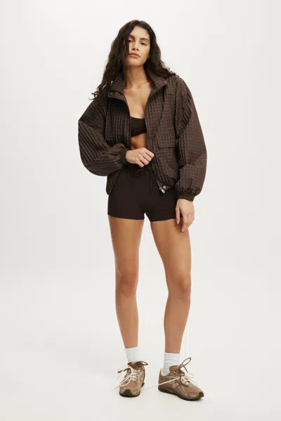 Cotton On Ultra Soft Tie Front Micro Short In French Roast