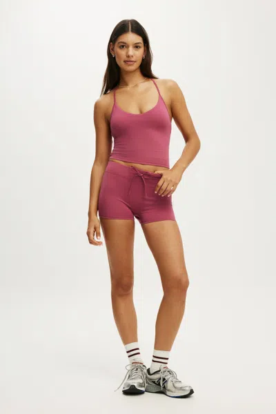 Cotton On Ultra Soft Tie Front Micro Short In Raspberry Aura
