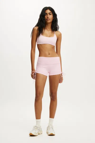 Cotton On Ultra Soft Tie Side Roll Over Micro Short In Cherry Dream