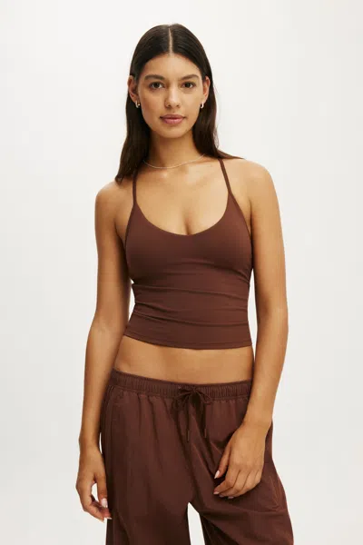 Cotton On Ultra Soft V Neck Racer Back Tank In Brown