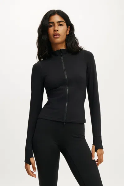 Cotton On Ultra Soft Zip Through Jacket In Black