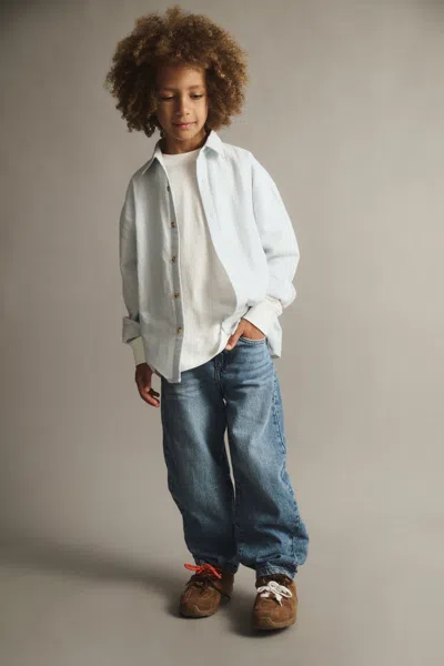 Cotton On Kids' Unisex Barrel Leg Denim Jean In White
