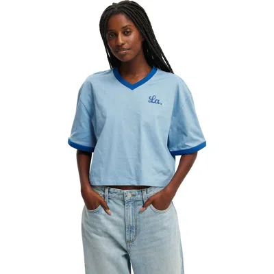 Cotton On V Neck Boxy Crop Graphic Tee In La 79  Riverside