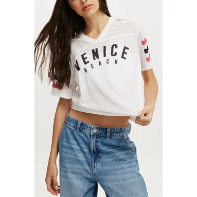 Cotton On V Neck Regular Cropped Graphic Tee In Venice Beach