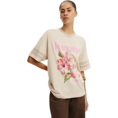 Cotton On V Neck Vacay Graphic Tee In White
