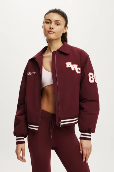 Cotton On Varsity Bomber Jacket In Gingerberry