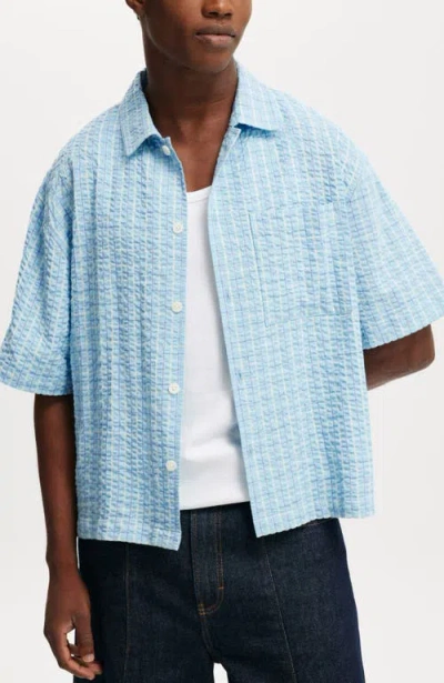Cotton On Ventura Short Sleeve Shirt In Blue