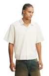 Cotton On Ventura Short Sleeve Shirt In Bone Seersucker Stripe