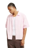Cotton On Ventura Short Sleeve Shirt In Summer Pink Stripe