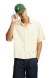 Cotton On Ventura Short Sleeve Shirt In Summer Yellow Stripe