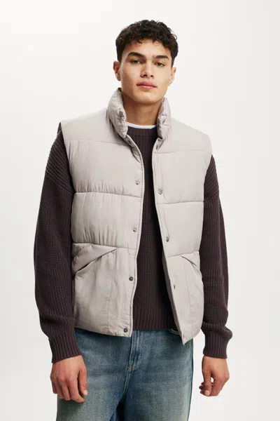 Cotton On Vermont Puffer Vest In Gray