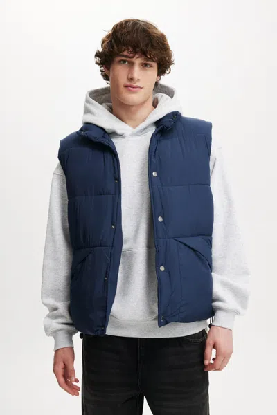 Cotton On Vermont Puffer Vest In Blue
