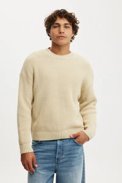 Cotton On Washed Box Fit Crew Knit In Neutral