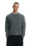 Cotton On Washed Box Fit Crew Knit In Washed Black