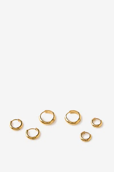 Cotton On Waterproof 3pk Mid Earring In Gold