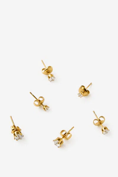 Cotton On Waterproof 3pk Small Earring In Gold