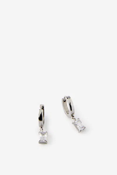 Cotton On Waterproof Charm Hoop Earring In Silver