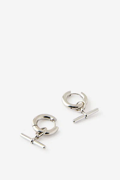 Cotton On Waterproof Charm Hoop Earring In Silver