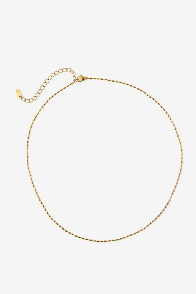 Cotton On Waterproof Fine Chain Necklace In Gold Oval Pebble